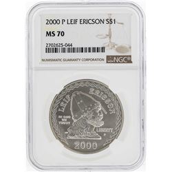 2000P $1 Leif Ericson Silver Coin NGC MS70