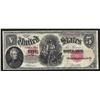 Image 1 : 1907 $5 Large Size Woodchopper Legal Tender Note