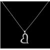 Image 2 : 14KT White Gold 1.25ctw Diamond Heart Pendant With Chain