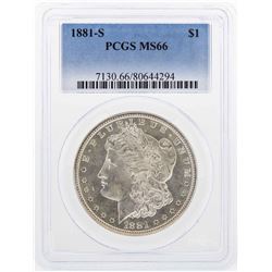1881-S $1 Morgan Silver Dollar Coin PCGS MS66