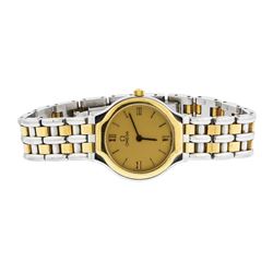 Ladies Omega Deville Quartz Stainless Steel & 18K Gold Wristwatch
