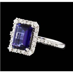 14KT White Gold 1.89ct Tanzanite and Diamond Ring