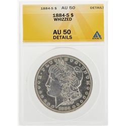 1884-S $1 Morgan Silver Dollar Coin Whizzed AU50 Details