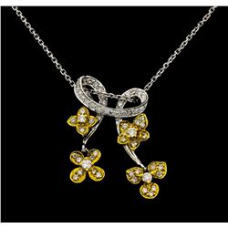 14-18KT Two Tone Gold 0.68ctw Diamond Pendant with Chain