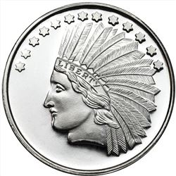 1 oz SilverTowne Indian Silver Round