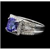 Image 2 : 14KT White Gold 2.60ct Tanzanite and Diamond Ring