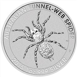 2015 1 oz Australian Silver Funnel-Web Spider BU Coin