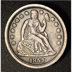 1857-P-SEATED-LIBERTY-DIME-XF