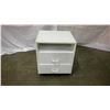 Image 1 : 2-DRAWER WHITE ROLLING ENDTABLE