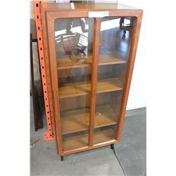 TWO DOOR TEAK DISPLAY CABINET