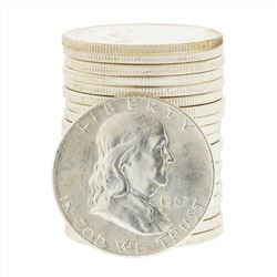 Roll of (20) 1962D Brilliant Uncirculated Franklin Half Dollar Coins