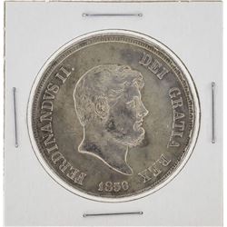 1856 Napoli Italy 1 Piastra Coin