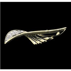 14KT Yellow Gold 0.15ctw Diamond Pin