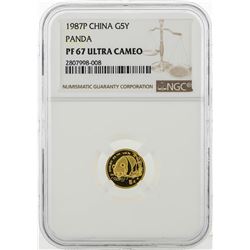 1987P China 5 Yuan Panda Gold Coin NGC PF67 Ultra Cameo