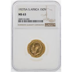 1927SA $1 Sovereign South Africa Gold Coin NGC MS63