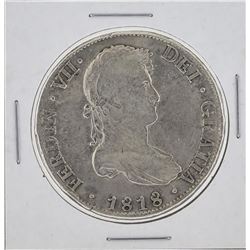 1818 Bolivia 8 Reales Silver Coin KM84