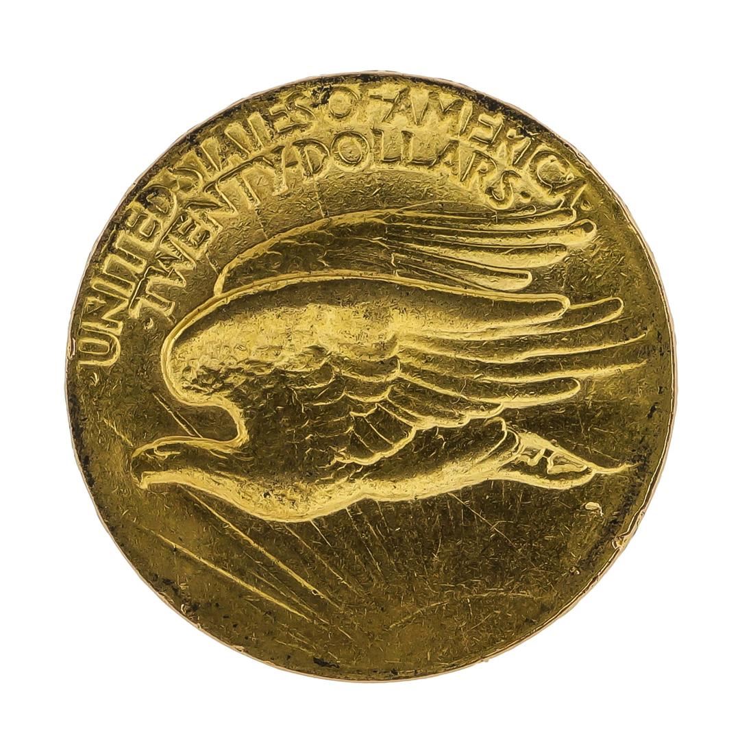 1907 $20 High Relief St. Gaudens Double Eagle Gold Coin Flat Rim