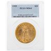 Image 1 : 1925 $20 St. Gaudens Double Eagle Gold Coin PCGS MS64