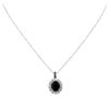 Image 2 : 14KT White Gold 5.76ct Sapphire and Diamond Pendant With Chain