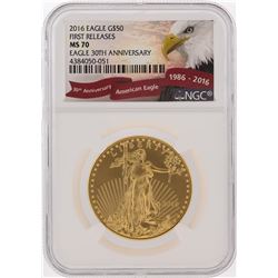 2016 $50 American Gold Eagle Coin First Releases NGC MS70