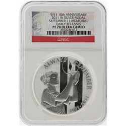 2011-W 9/11 10th Anniversary Silver Medal NGC PF70 Ultra Cameo Early Release