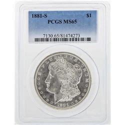 1881-S $1 Morgan Silver Dollar Coin PCGS MS65