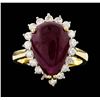 Image 2 : 14KT Yellow Gold 7.19ct Ruby and Diamond Ring