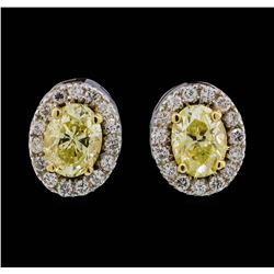 14KT Two Tone Gold 1.28ctw Diamond Earrings