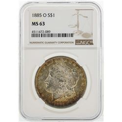 1885-O $1 Morgan Silver Dollar Coin NGC MS63 Nice Toning