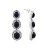 Image 2 : 14KT White Gold 20.64ctw Star Sapphire and Diamond Dangle Earrings