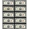 Image 1 : Lot of (10) 1963A $2 Legal Tender Notes
