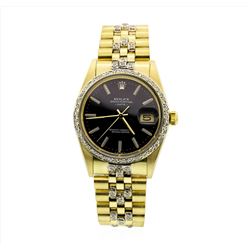 Rolex 14KT Yellow Gold 0.80ctw Diamond Date Model Mens Wristwatch