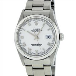 Rolex Mens Stainless Steel DateJust Wristwatch