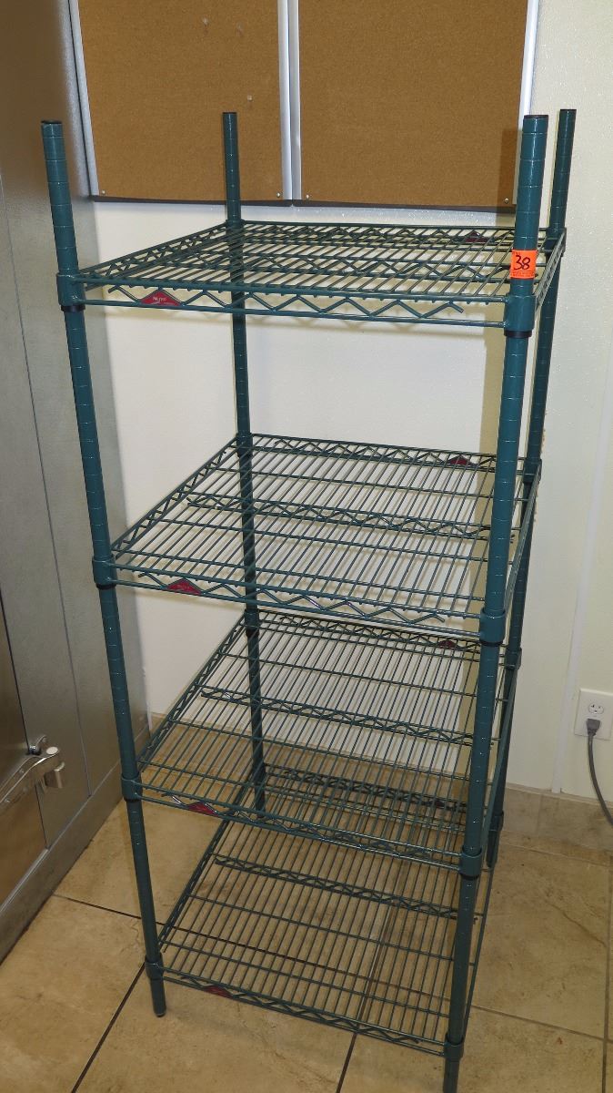 Green Metro Shelving Unit w/4 Shelves 24