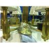 Image 2 : HEAVY BRASS 6  ARM CHANDELIER WITH CLOTH SHADES 72X64X38.5CM