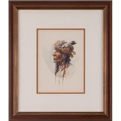 Edgar S. Paxson, watercolor