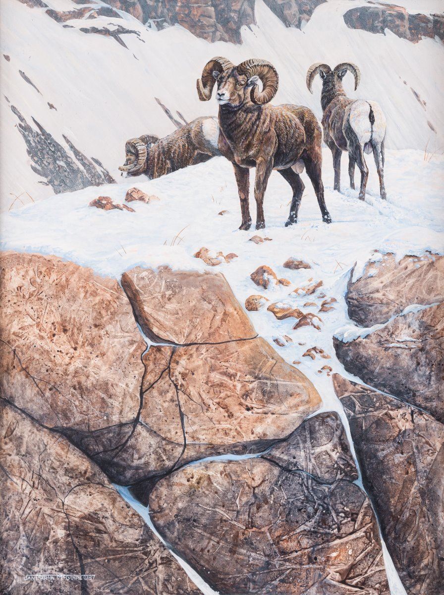Jan MartinMcGuire, acrylic March in Montana Jan MartinMcGuire, acrylic March in Montana