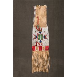 Sioux Quilled and Beaded Pipebag, 29" overall