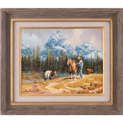 Wayne Cooper, two oils