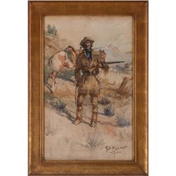 Edgar S. Paxson, watercolor