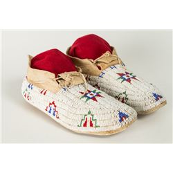 Cheyenne Beaded Man's Moccasins, 10 ¼" long