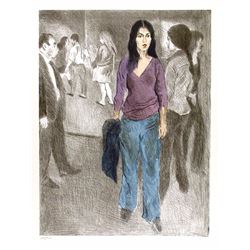 Raphael Soyer, Passing By (Street Scene #3), Lithograph