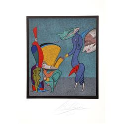 Mihail Chemiakin, Untitled I from Carnival of St. Petersburg Suite, Lithograph