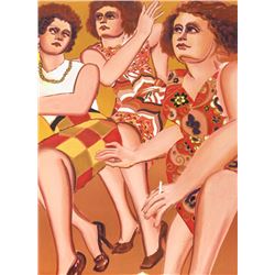 Lester Johnson, Three Women, Lithograph