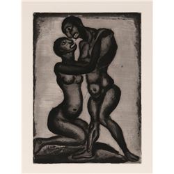 Georges Rouault, Les Amants from Le Reincarnations du Pere Ubu, Aquatint