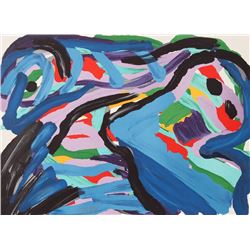 Karel Appel, Floating in a Landscape, Lithograph