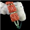 Image 2 : Natural Hand Carved Red Malachite Snake Bracelet