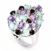 Image 1 : Natural Chalcedony Amethyst Mozambique Garnet Ring