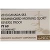 Image 3 : 2013 CANADA SILVER $3 HUMMINGBIRD-MORNING