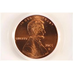 2005-D LINCOLN CENT PCGS MS68RD SATIN FINISH